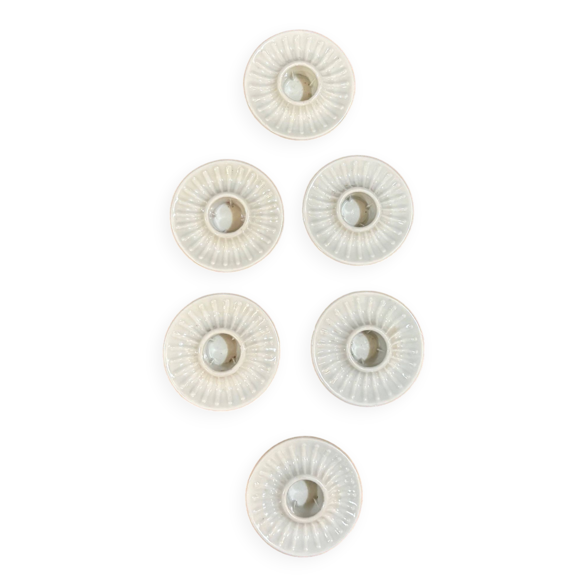 Set of 6 Danish porcelain candle holders