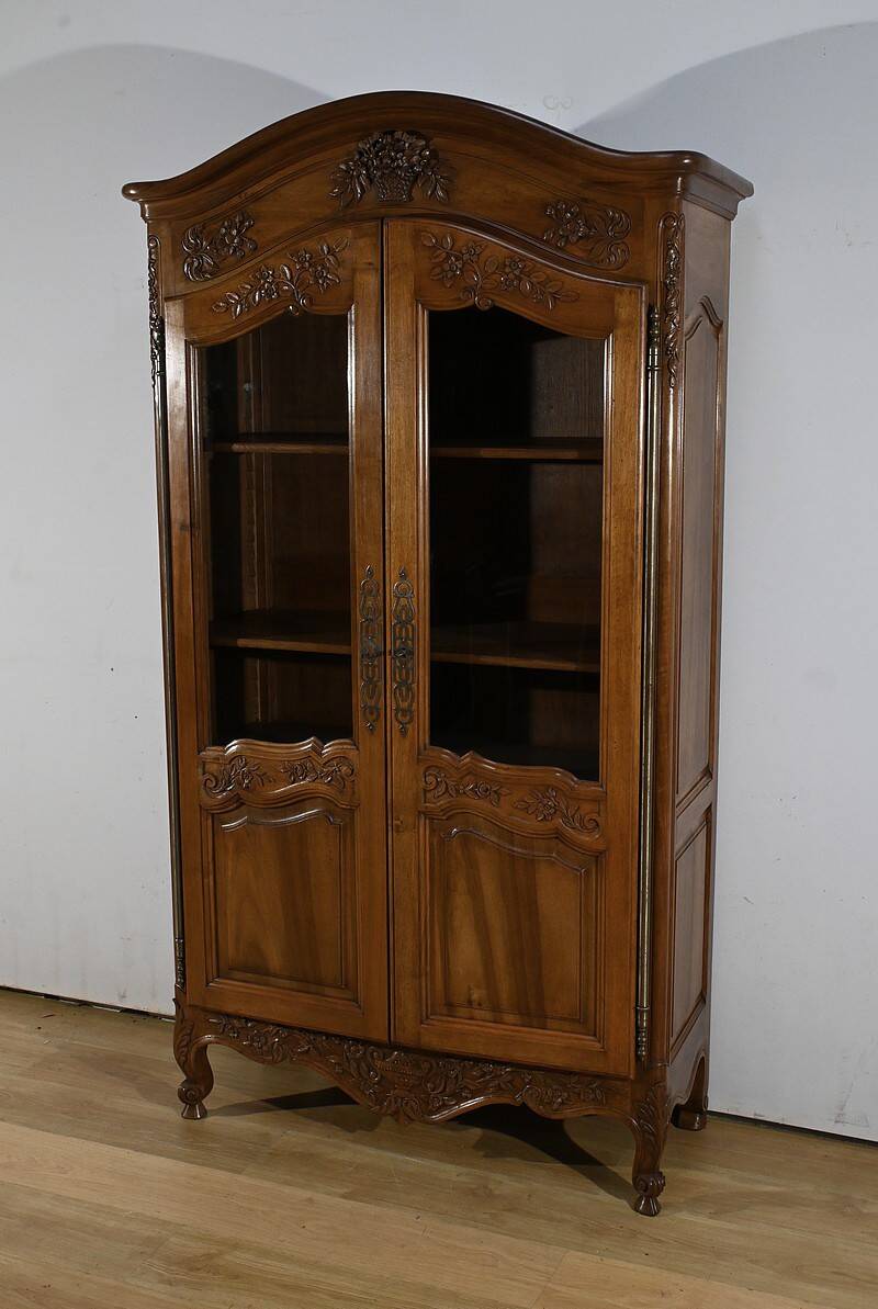 Walnut Display Cabinet, Louis XV Style – Late 19th Century