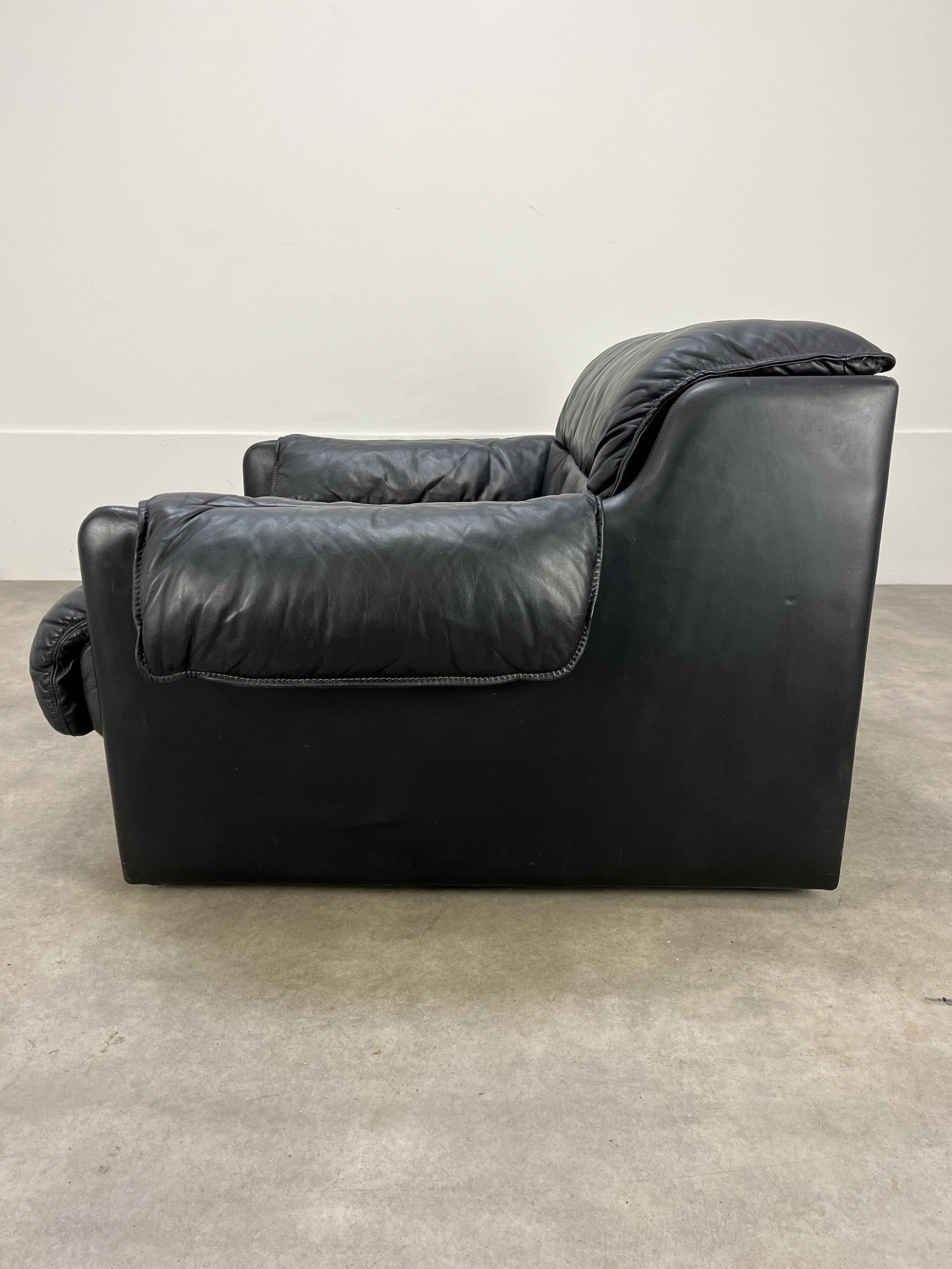 Fauteuil convertible cuir de Dreipunkt, années 70