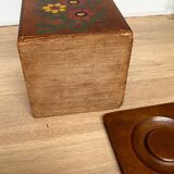 Set of 4 wooden spice jars