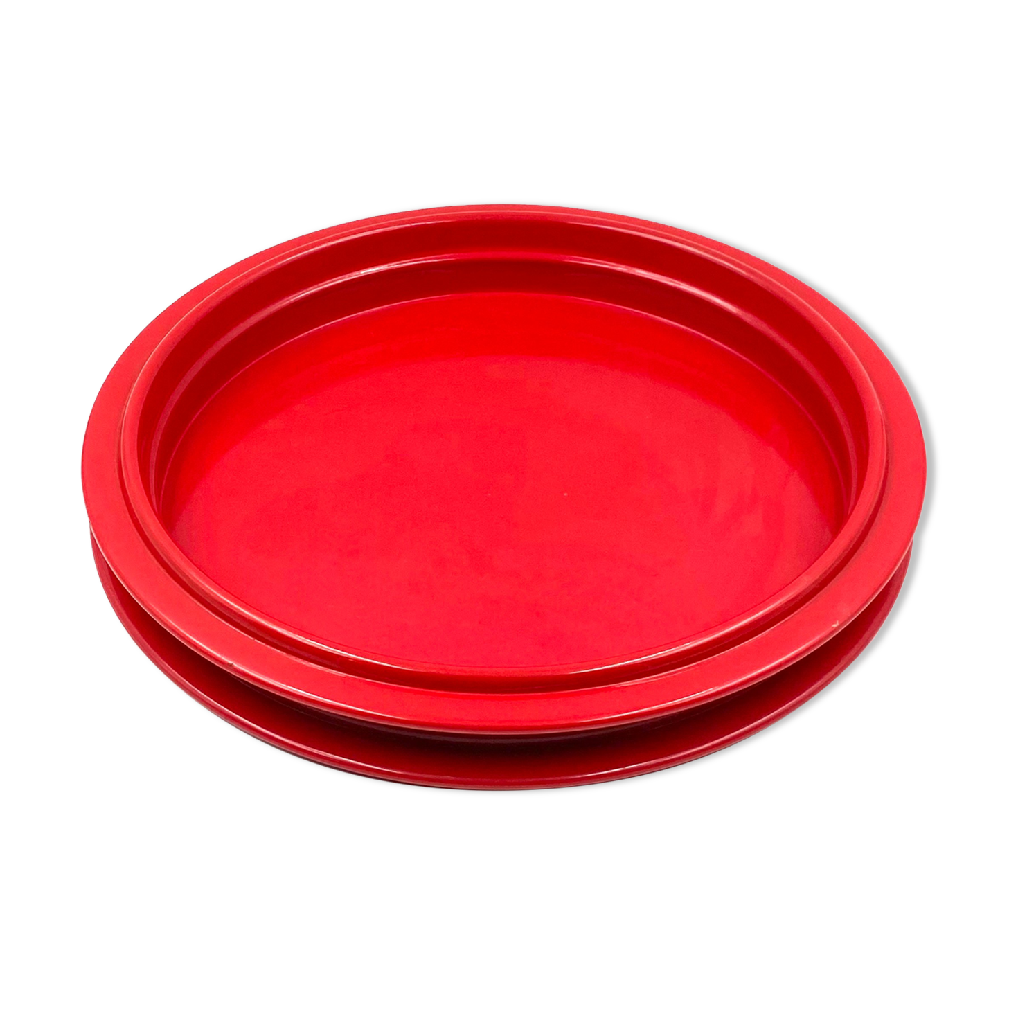 Gianfranco Frattini, red tray, Progetti Italy, 1970s