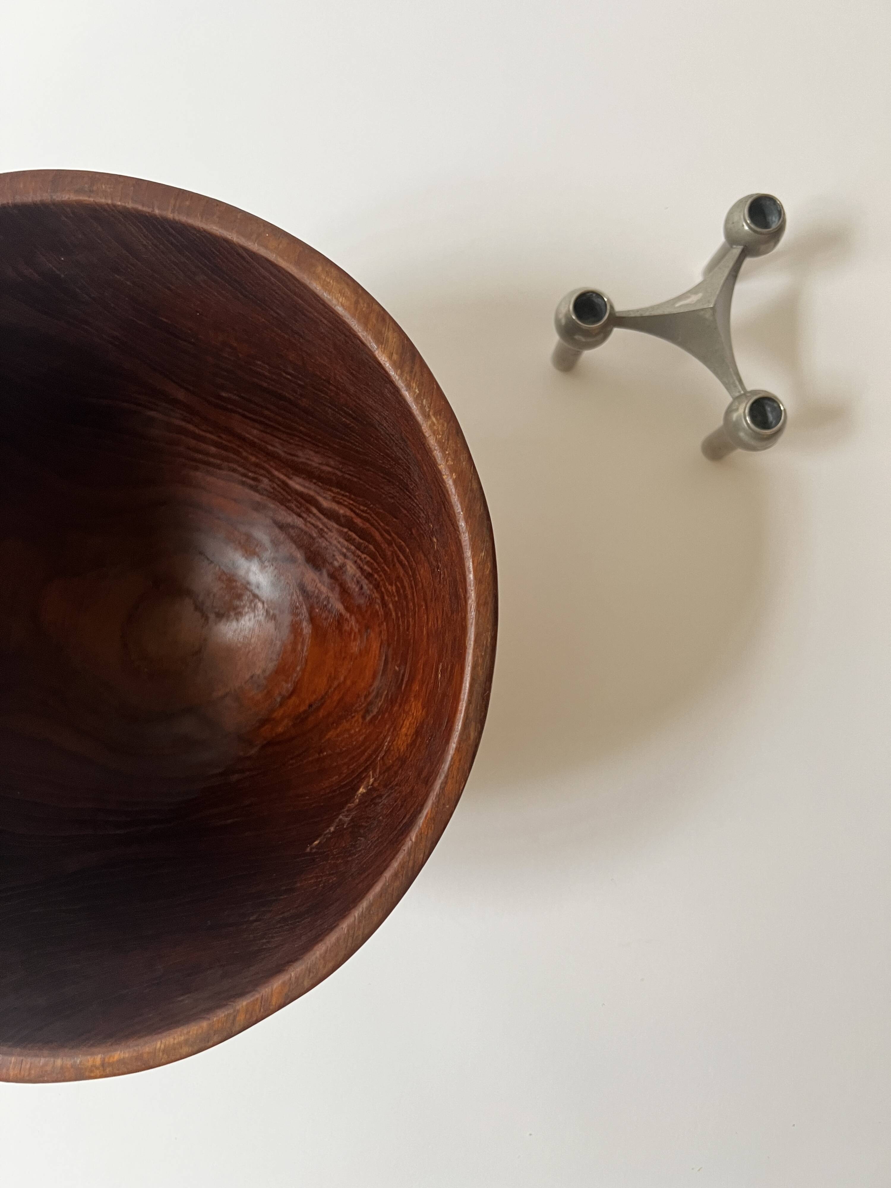 Large Scandinavian teak salad bowl/basket, 1970s