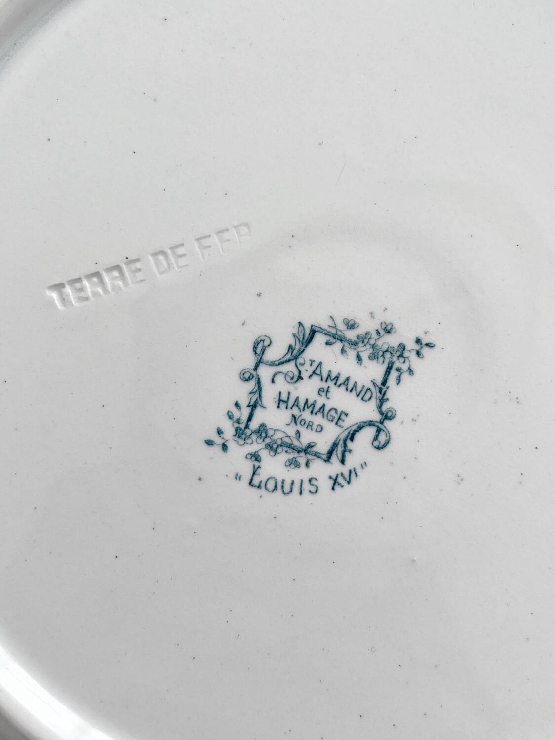 12 flat ironware plates “Louis XVI” Saint Amand and Hamage