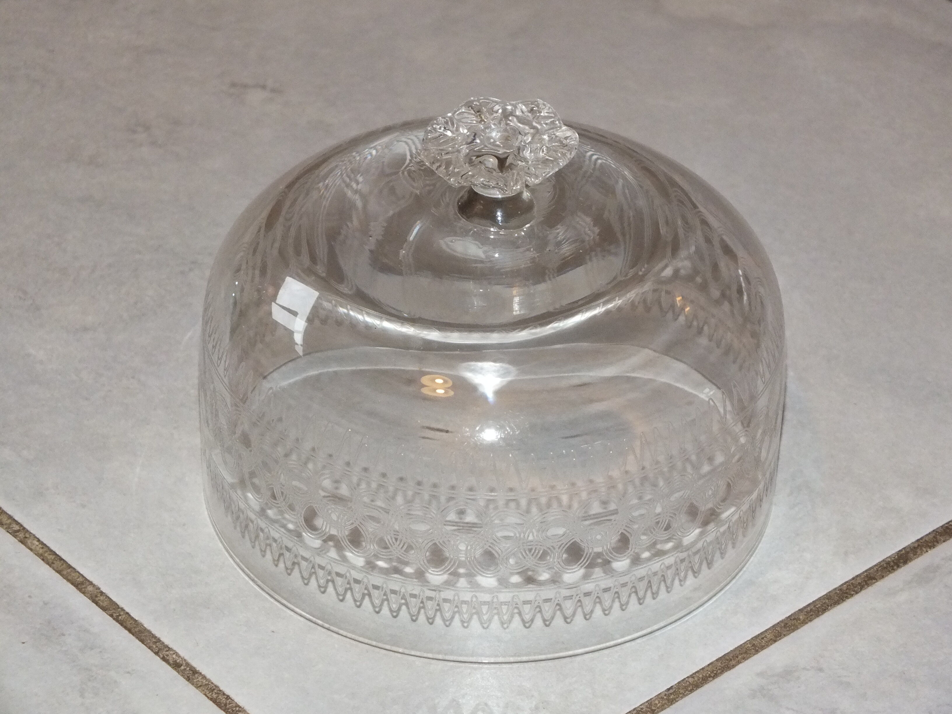 Antique crystal cheese bell