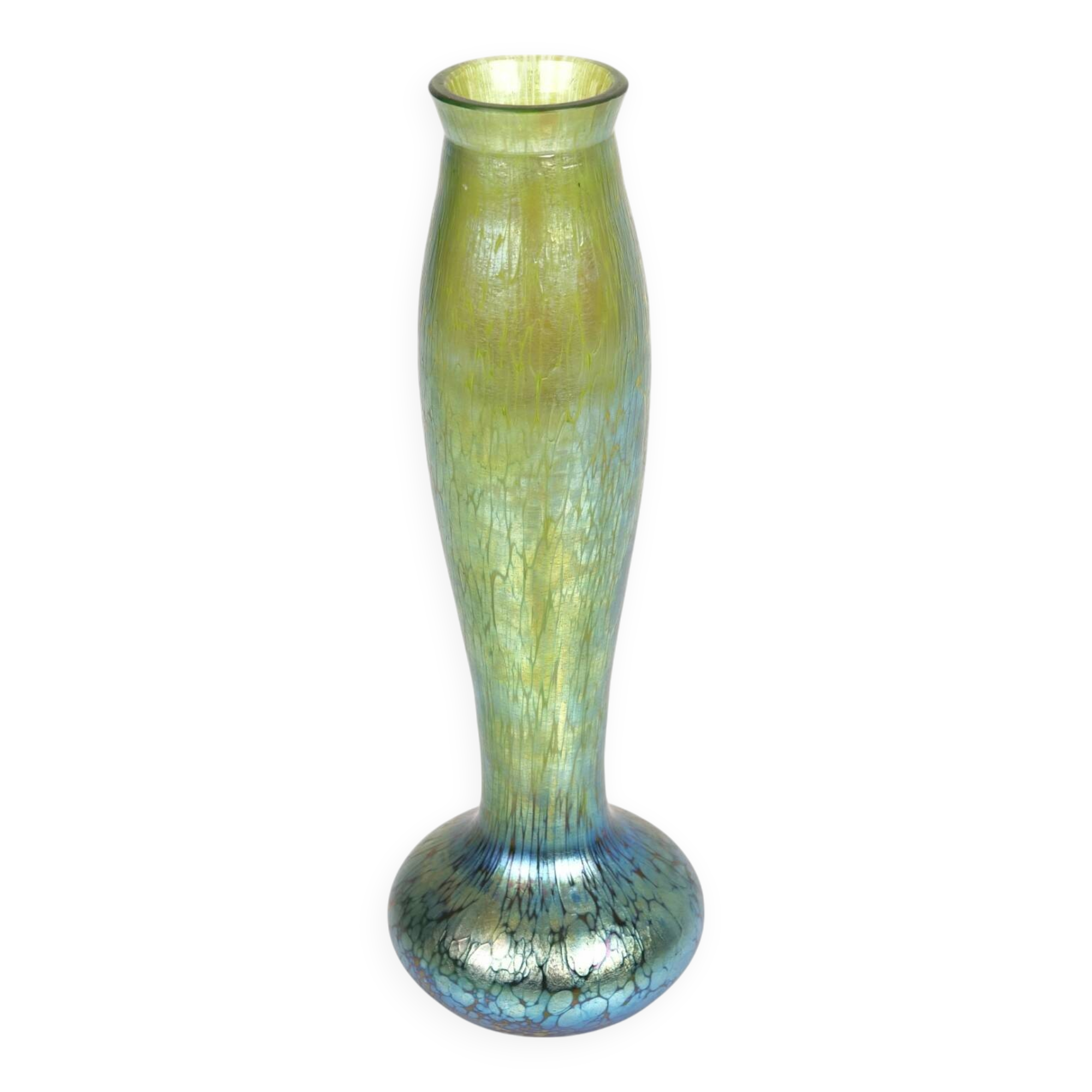 Johann loetz witwe "onion" vase in iridescent glass