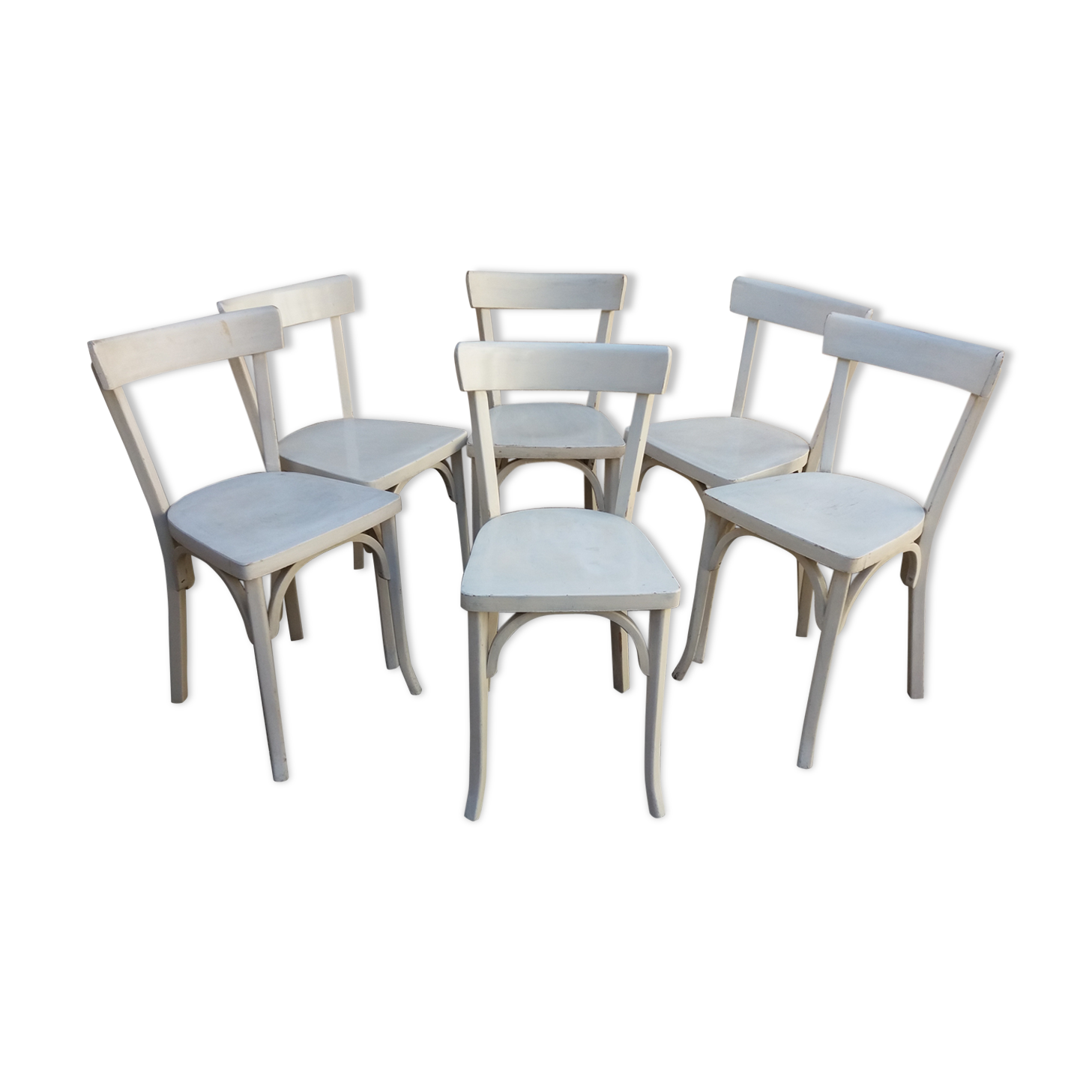 6 white Bistro chairs