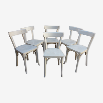 6 chaises bistrot blanche