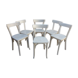 6 chaises bistrot blanche