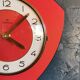 Vintage formica clock asymmetrical silent wall clock "Red Junghans"