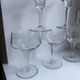 Set of 6 champagne glasses in crystal engraved Art Deco 30s