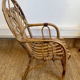 Chaise enfant en rotin vintage