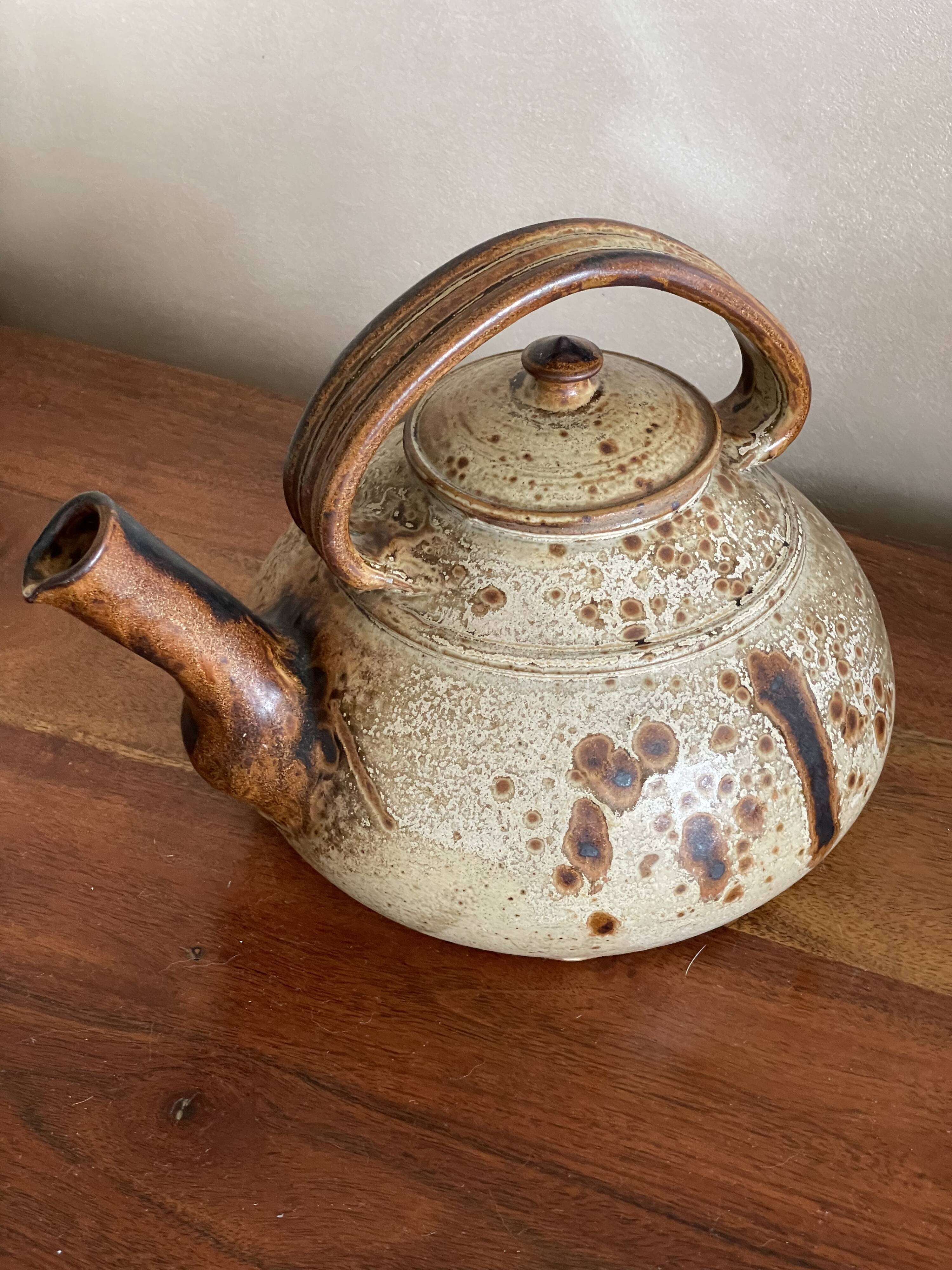 Pyrity sandstone teapot Signed JP