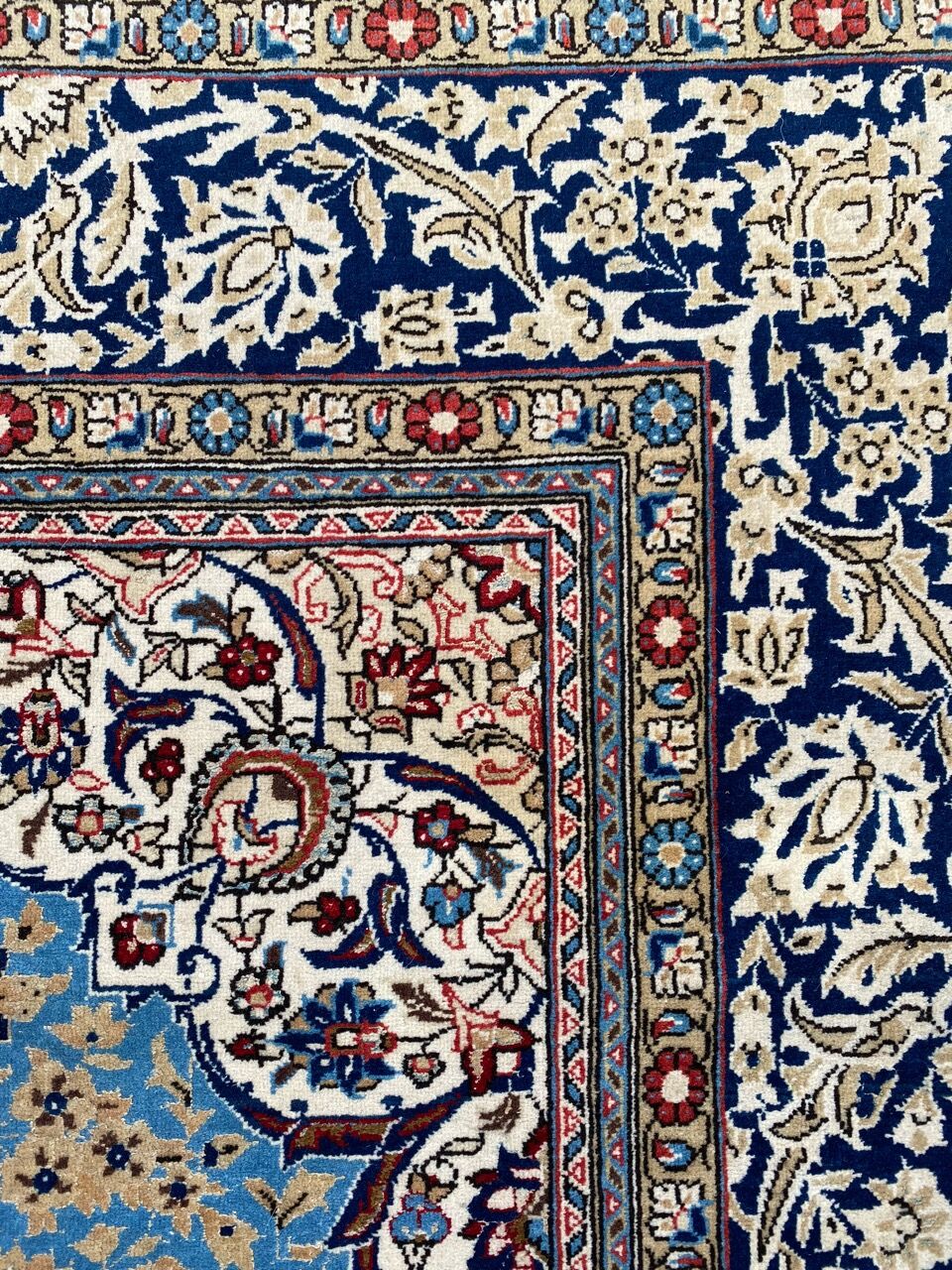 Ancient Persian carpet Ghoom wool and silk 142x222 cm