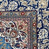 Ancient Persian carpet Ghoom wool and silk 142x222 cm