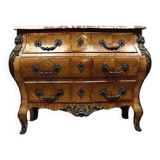 Louis XV style chest of drawers with curved caryatids on all sides in marquetry