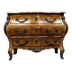 Commode a cariatides galbée toutes faces style Louis XV en marqueterie