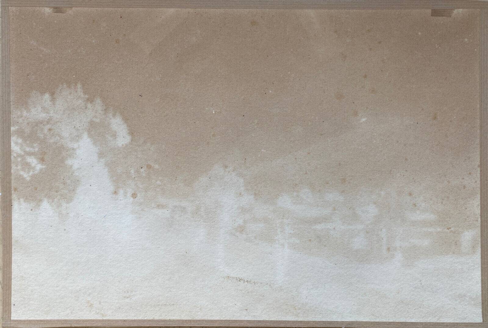 Watercolor Painting "Alpine landscape" with river and snow-capped mountains
