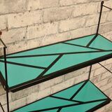 Floor style string turquoise blue geometric pattern 49x48x17