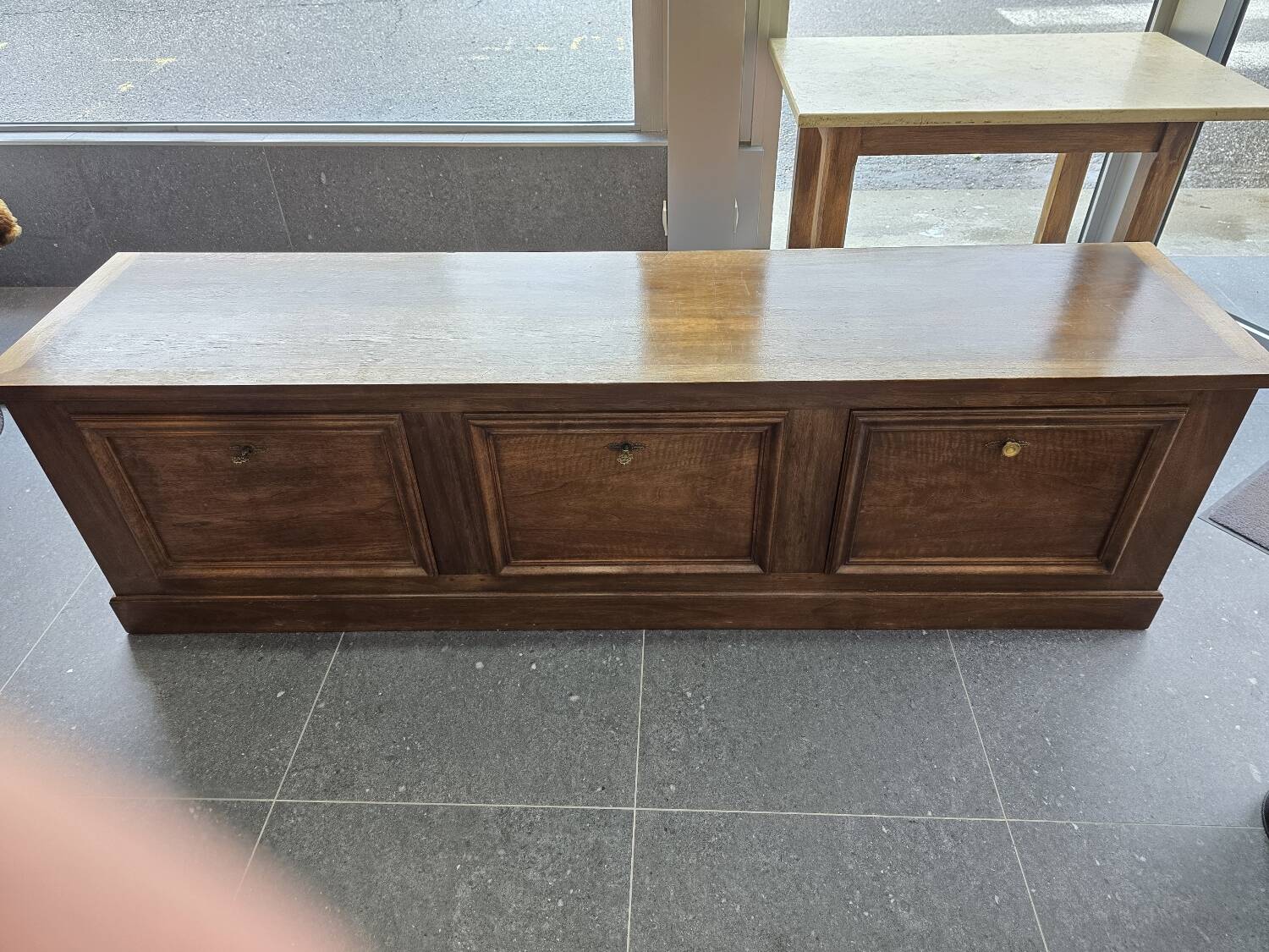 Large walnut cabinet for under the eaves