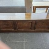 Large walnut sloping cabinet