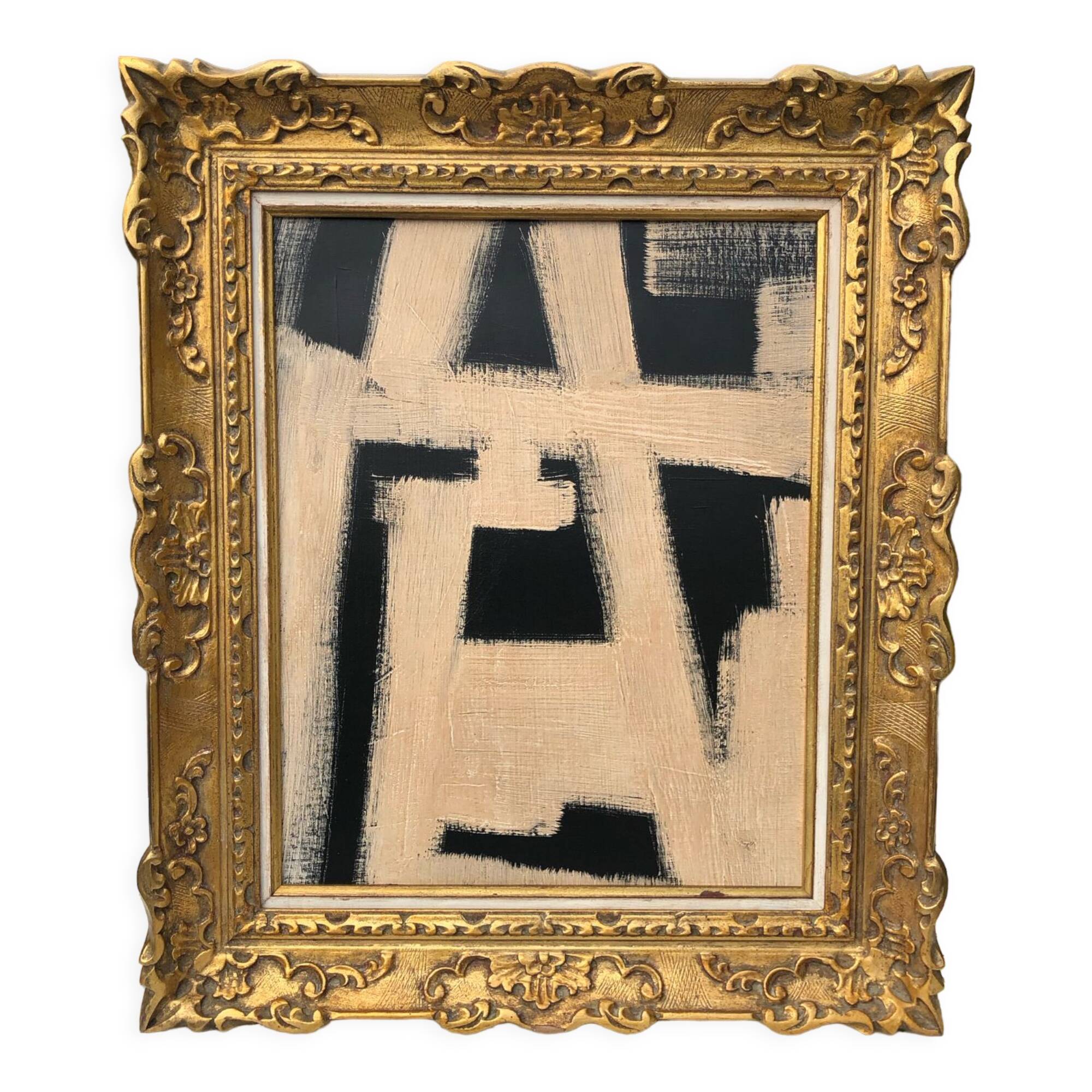 Monochrome abstract painting