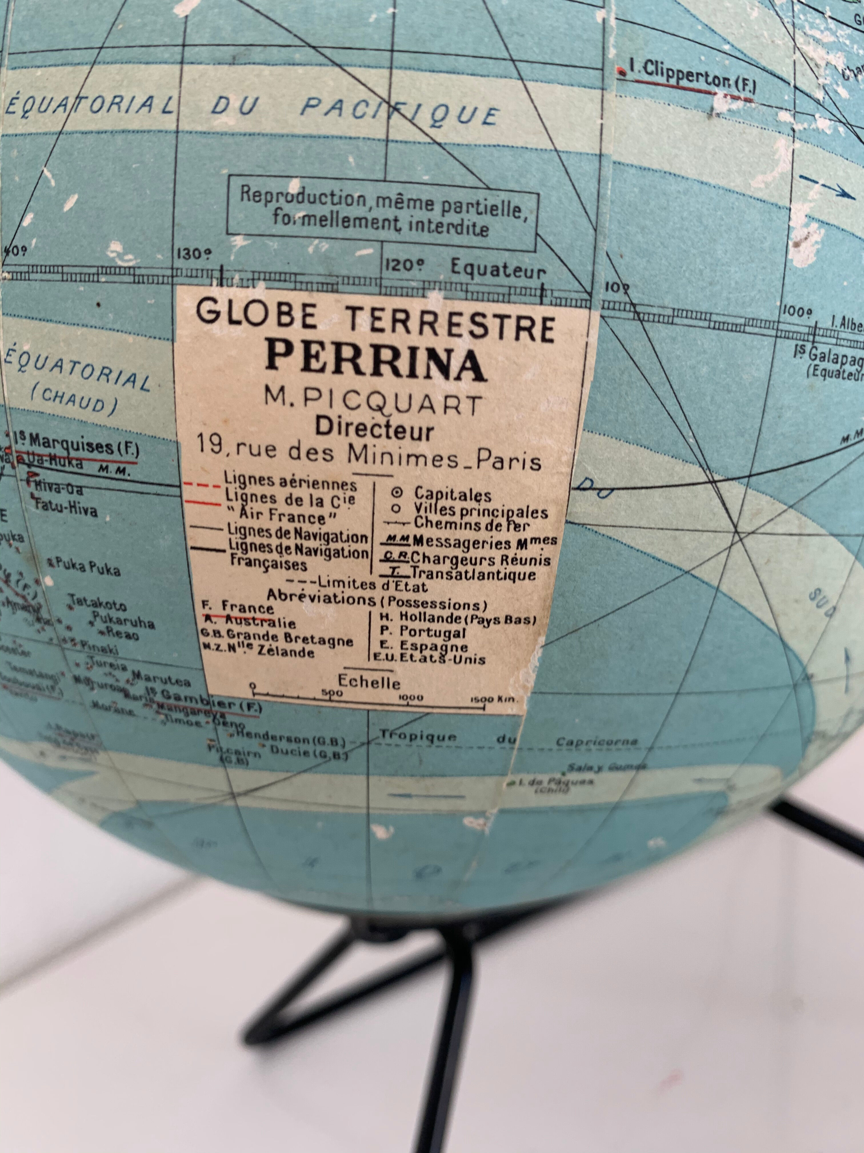 Vintage Globe 1960 Perrina glass - 30 cm