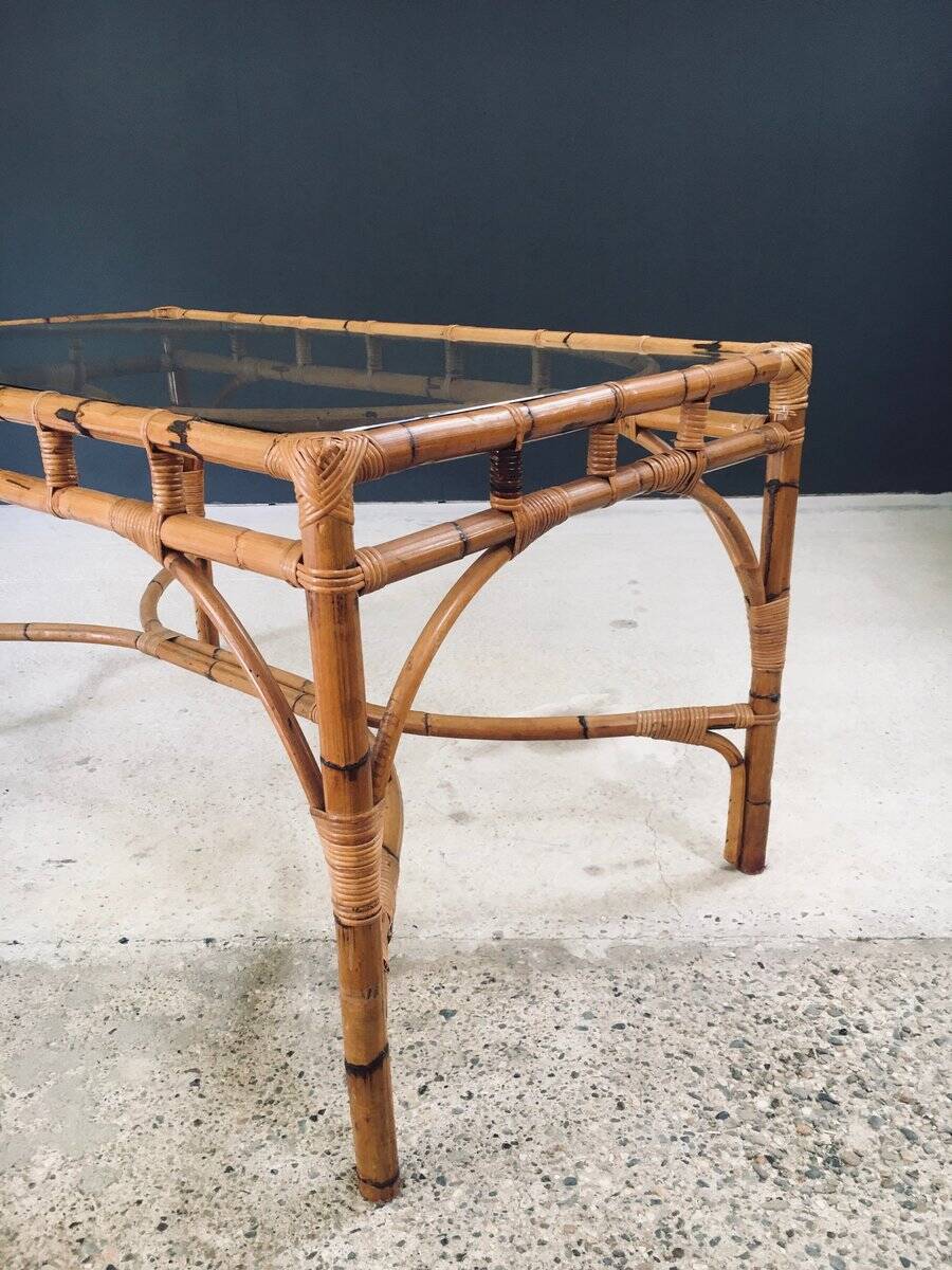 Mid-Century Chippendale Bamboo Dining Table, Italy, 1960s