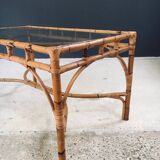 Mid-Century Chippendale Bamboo Dining Table, Italy, 1960s