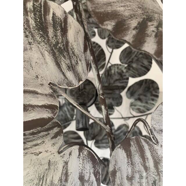 Contemporary brunito end white leaves sphere suspension pendant