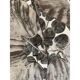 Contemporary brunito end white leaves sphere suspension pendant