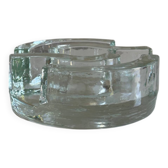 Glass tea light candle holder