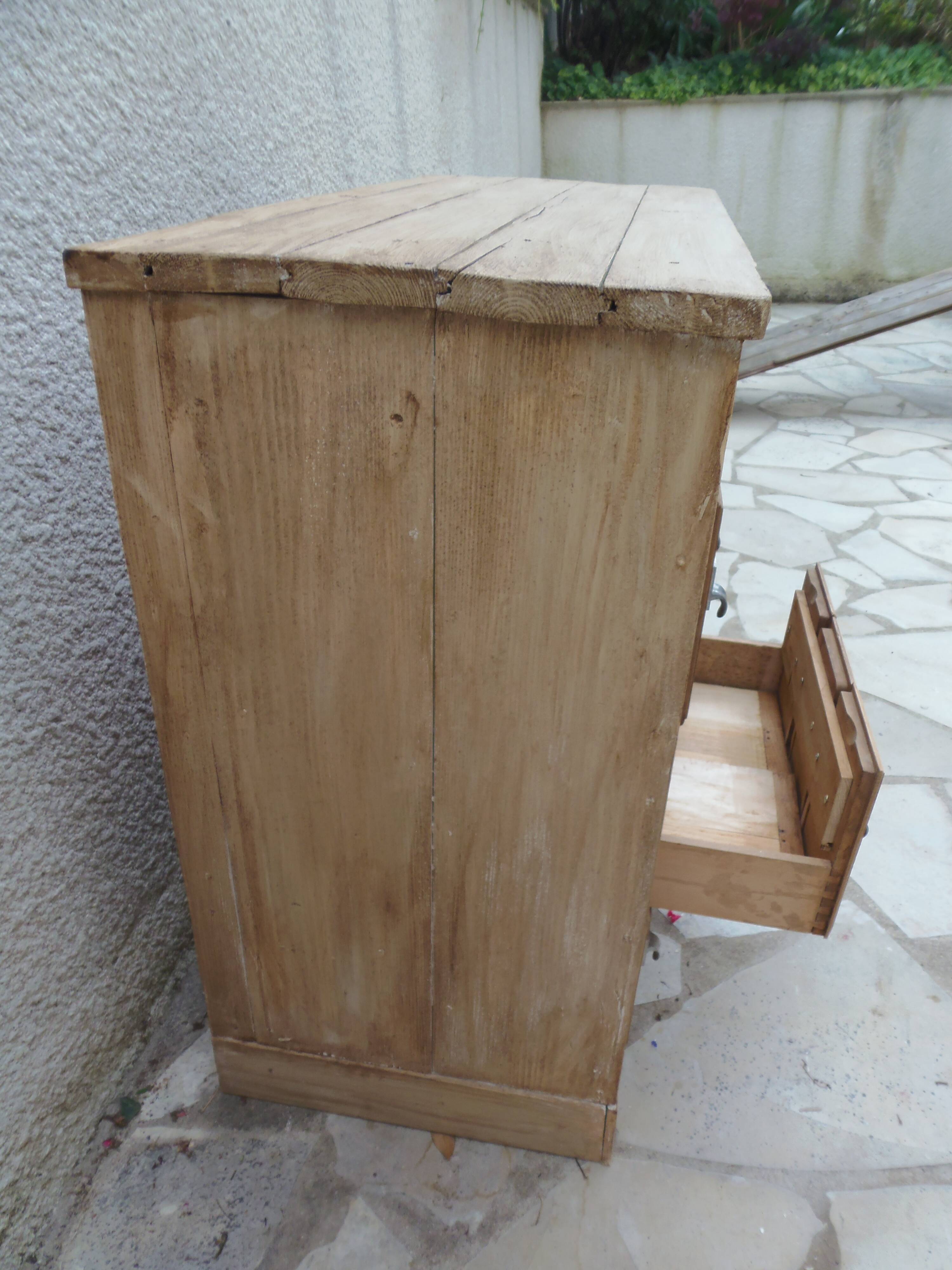 Vintage craft furniture in raw wood.