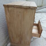 Vintage craft furniture in raw wood.