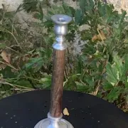 Metal and wood candlestick