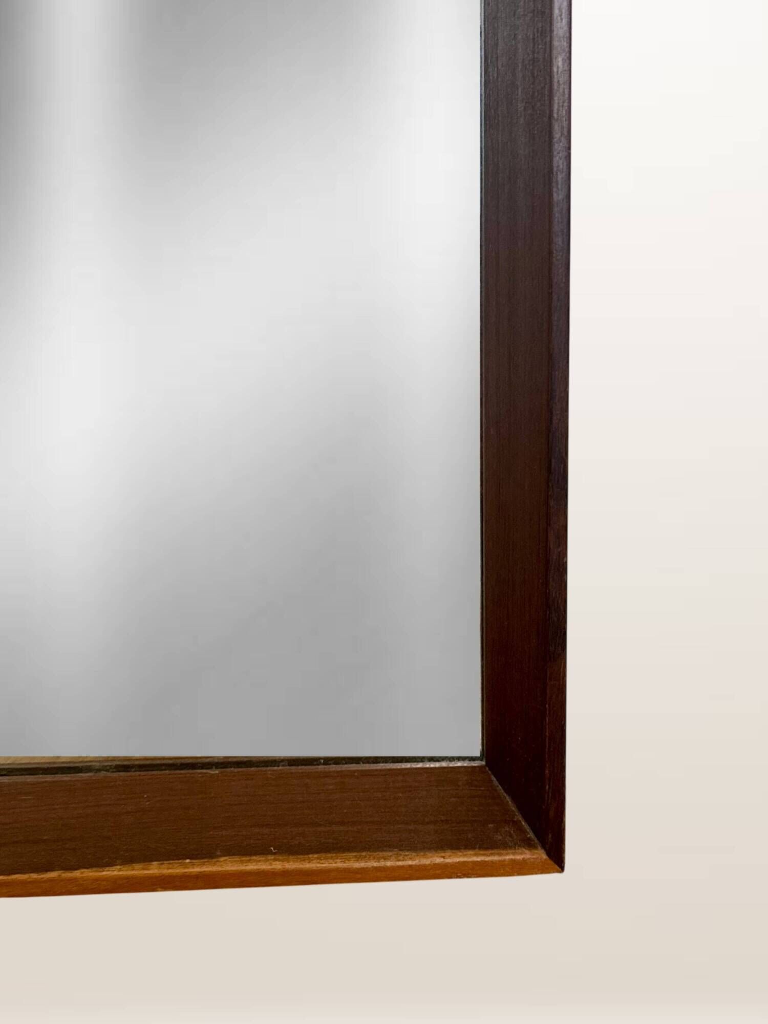 Scandinavian teak mirror — 123 x 32 cm