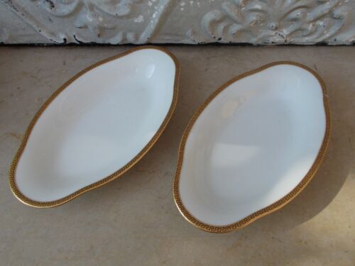 2 Limoges porcelain raviers golden border
