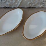 2 Limoges porcelain raviers golden border