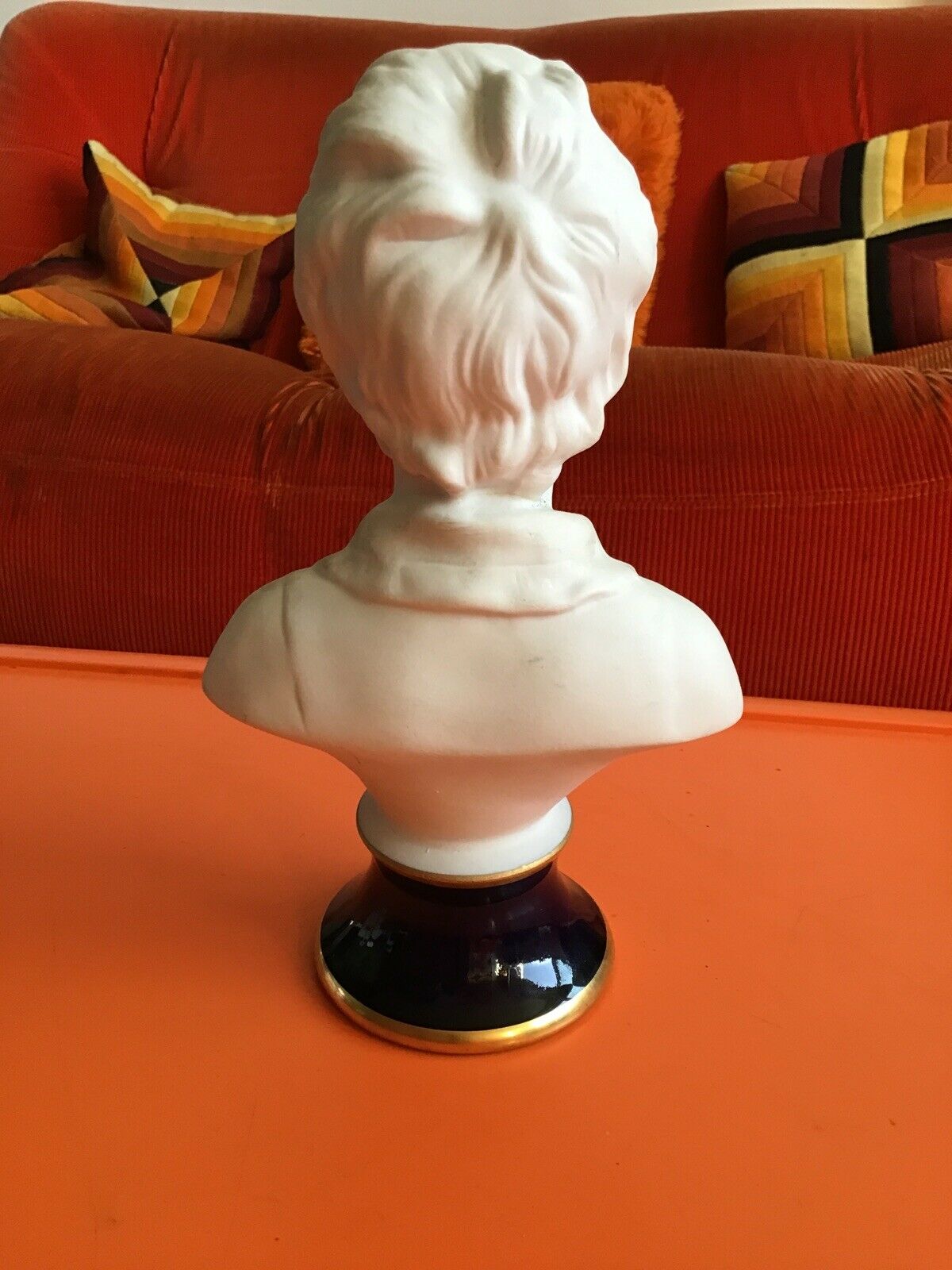 Bust child cherubin porcelain biscuit signed Tharaud Limoges made In France