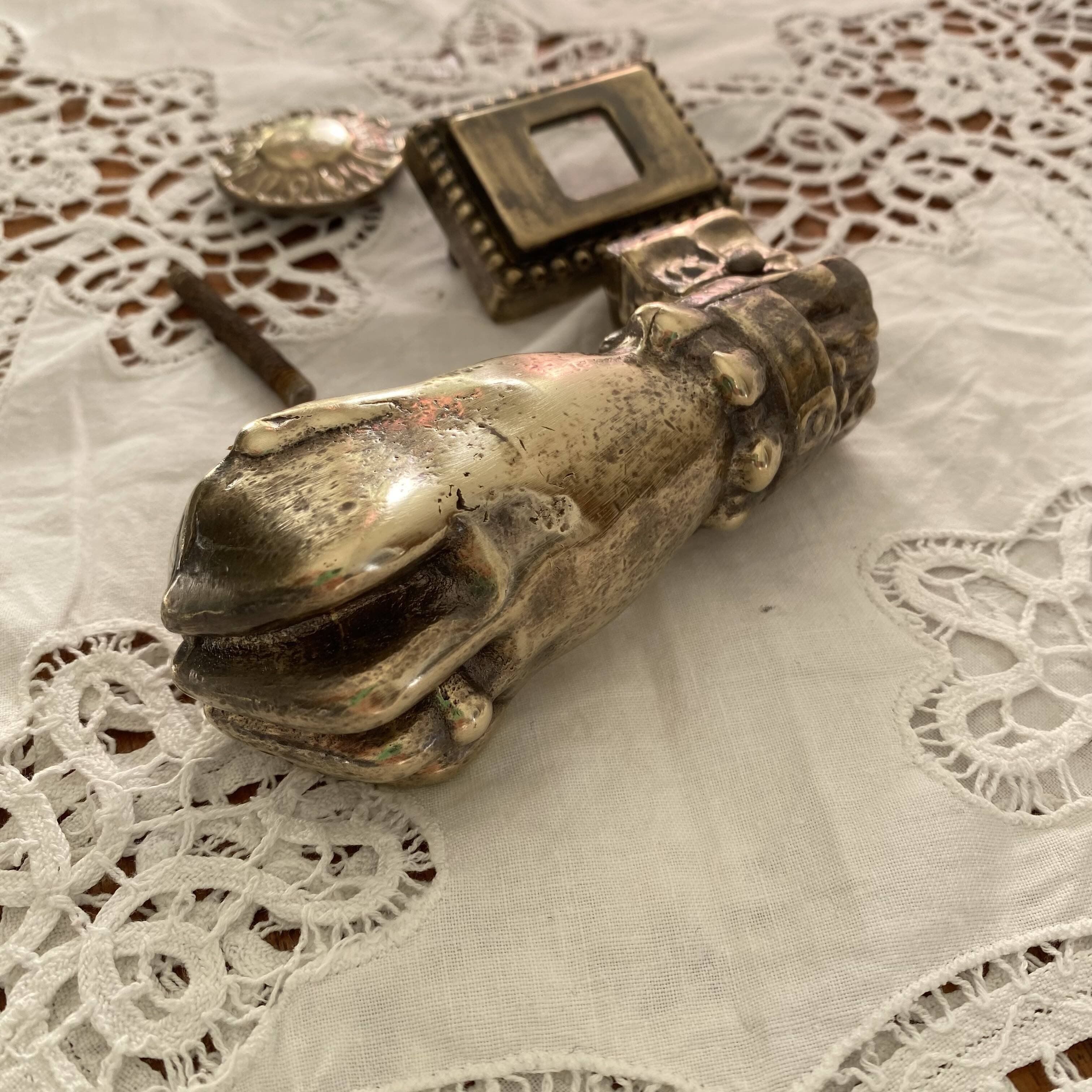 Antique Bronze Door Knocker Hand Ring Hammer Vintage