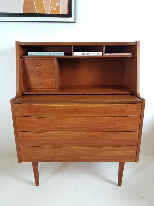Commode secrétaire danoise en teck Chatol