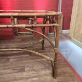 Bamboo table and smoked glass by Dal Vera