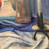 Leray, "In Front of the Window", fauvist still life, oil on canvas