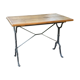 Table bistrot pieds fonte plateau bois massif