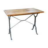 Table bistrot pieds fonte plateau bois massif