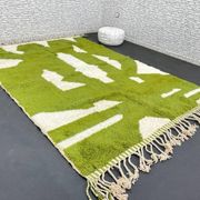 Green Moroccan Rug - Handmade Berber Wool Rug, 150/250CM
