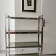 Chrome and smoked glass bookcase/shelf, circa 1970