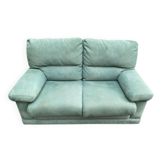 2-seater canapé by Château d'Ax in green suede fabric, 1970.