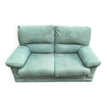 2-seater canapé by Château d'Ax in green suede fabric, 1970.