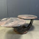 Vintage two tier marble coffee table, 1970s