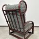 Fauteuil à oreilles en bambou de style milieu du siècle avec tabouret par Gervasoni